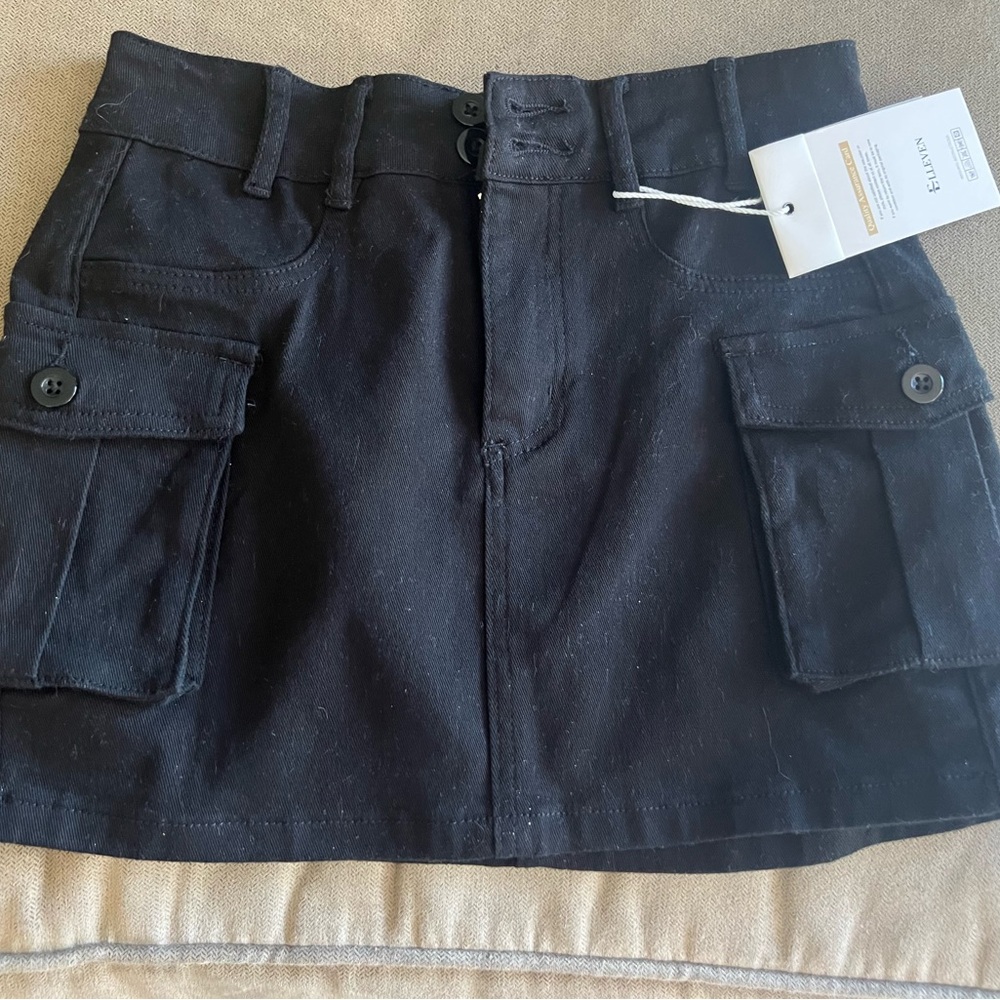 NWT Elleven - BlackCargo Pocket Mini Skirt